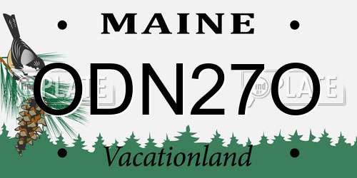 ODN27O Maine License Plate
