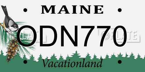 ODN770 Maine License Plate