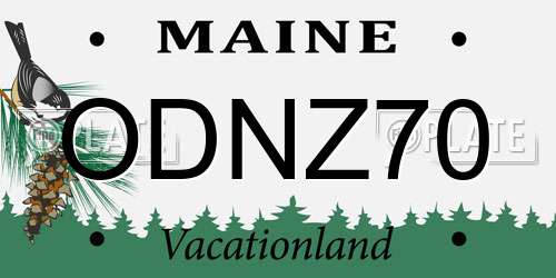 ODNZ70 Maine License Plate