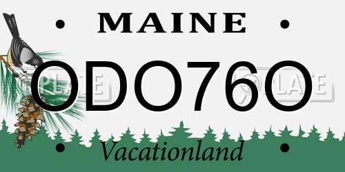 ODO76O Maine License Plate