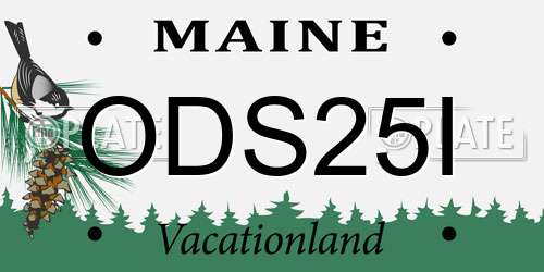ODS25I Maine License Plate