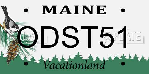 ODST51 Maine License Plate
