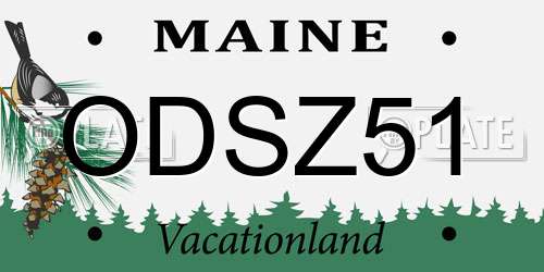 ODSZ51 Maine License Plate