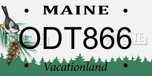 ODT866 Maine License Plate