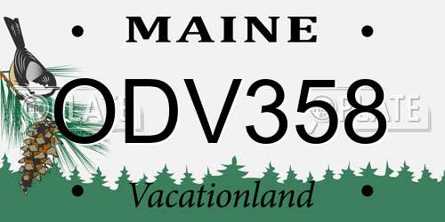 ODV358 Maine License Plate