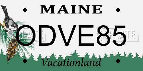 ODVE85 Maine License Plate