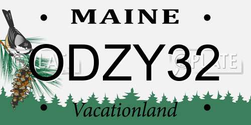 ODZY32 Maine License Plate