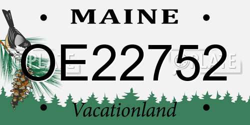 OE22752 Maine License Plate
