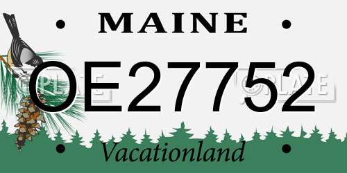 OE27752 Maine License Plate