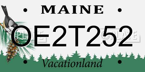 OE2T252 Maine License Plate