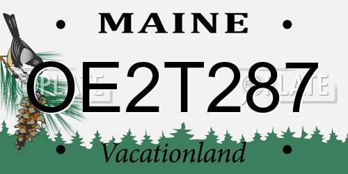 OE2T287 Maine License Plate