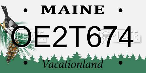 OE2T674 Maine License Plate