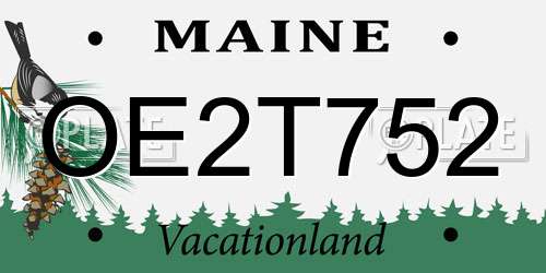 OE2T752 Maine License Plate