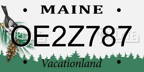 OE2Z787 Maine License Plate