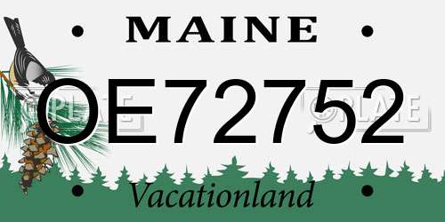 OE72752 Maine License Plate