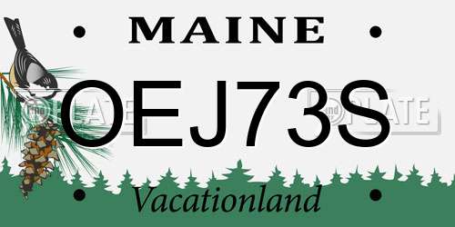 OEJ73S Maine License Plate