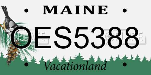 OES5388 Maine License Plate
