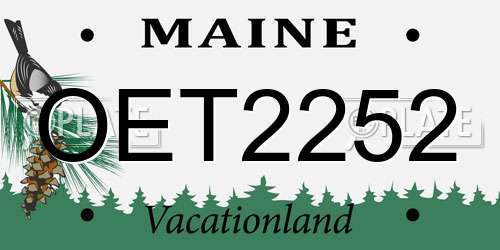 OET2252 Maine License Plate