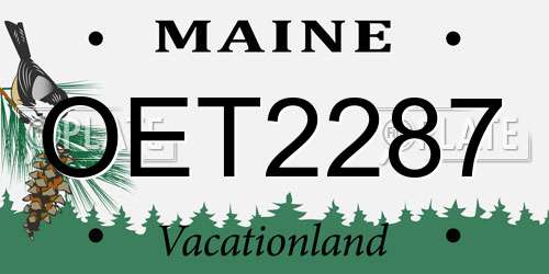 OET2287 Maine License Plate