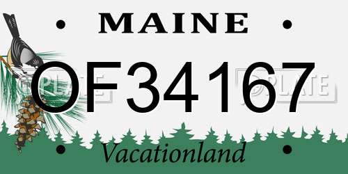 OF34167 Maine License Plate