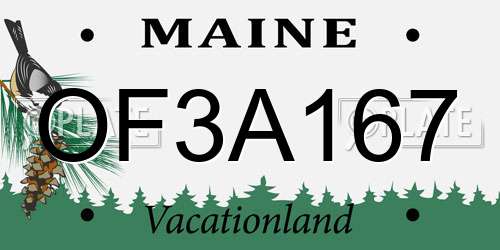 OF3A167 Maine License Plate