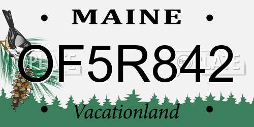 OF5R842 Maine License Plate
