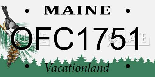 OFC1751 Maine License Plate