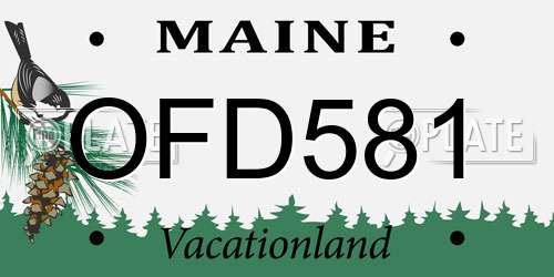 OFD581 Maine License Plate