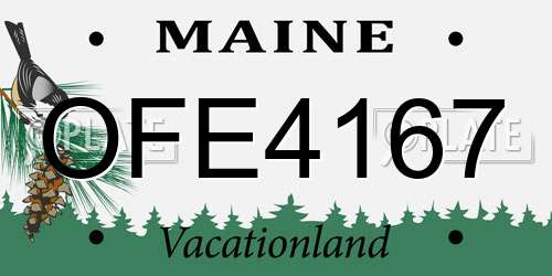 OFE4167 Maine License Plate