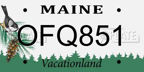 OFQ851 Maine License Plate