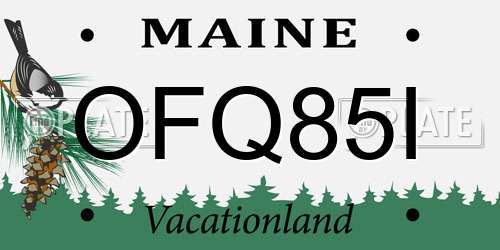 OFQ85I Maine License Plate