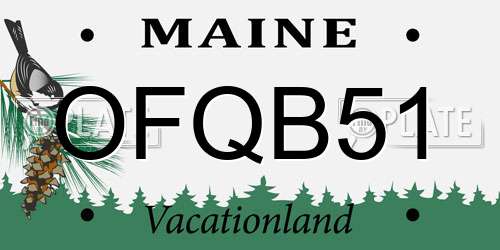 OFQB51 Maine License Plate