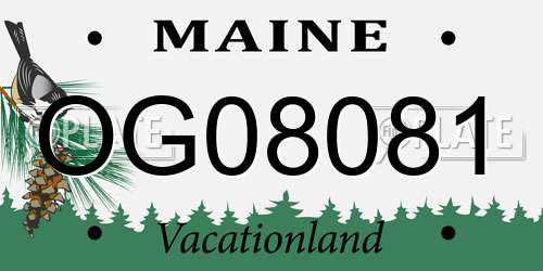 OG08081 Maine License Plate