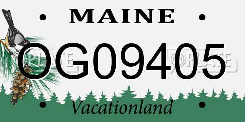 OG09405 Maine License Plate