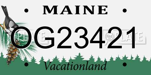 OG23421 Maine License Plate