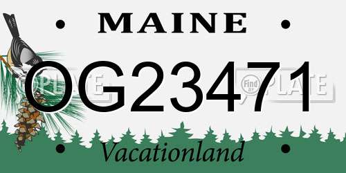 OG23471 Maine License Plate