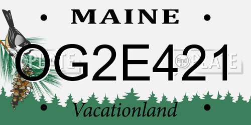 OG2E421 Maine License Plate