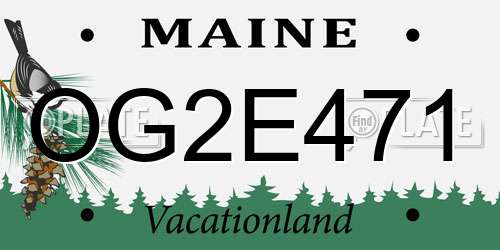 OG2E471 Maine License Plate