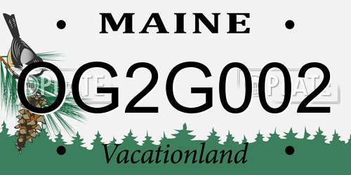 OG2G002 Maine License Plate