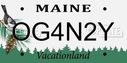 OG4N2Y Maine License Plate