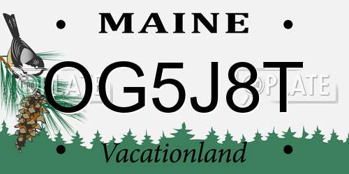 OG5J8T Maine License Plate