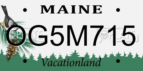 OG5M715 Maine License Plate