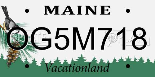 OG5M718 Maine License Plate