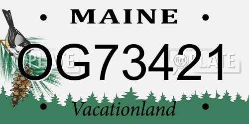 OG73421 Maine License Plate