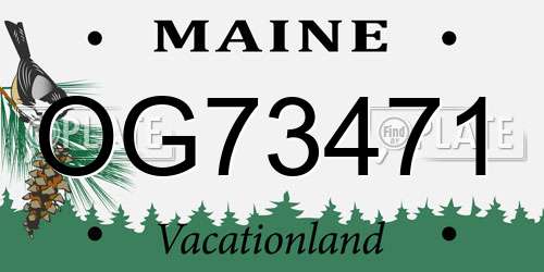 OG73471 Maine License Plate