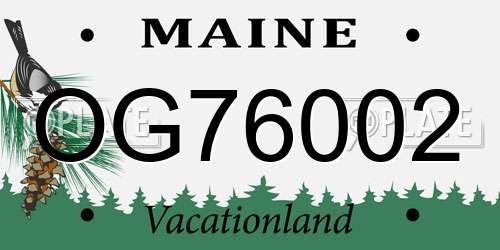 OG76002 Maine License Plate