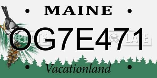 OG7E471 Maine License Plate