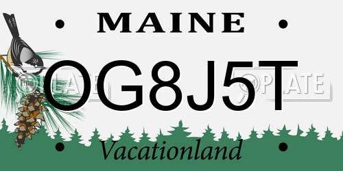 OG8J5T Maine License Plate