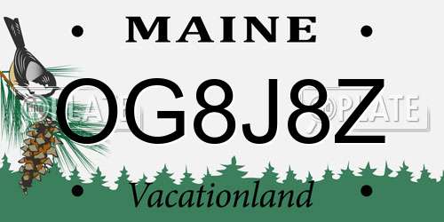 OG8J8Z Maine License Plate