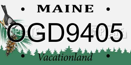 OGD9405 Maine License Plate